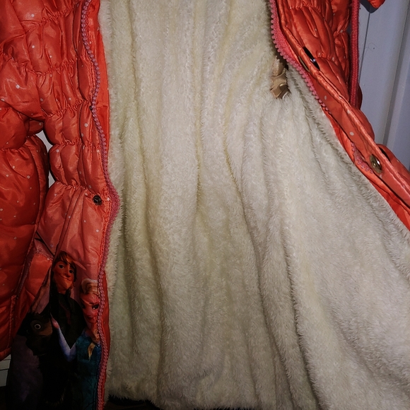 Frozen Winter Jacket warm Lined down . frozen Images on Front & Back sz 6 - Picture 6 of 9